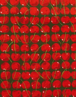 ApronCherries Verde in Cotton Daytona