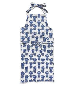 ApronPineapple Blu in Cotton