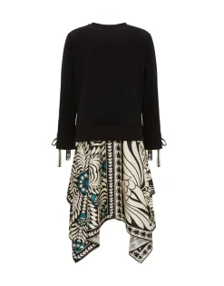 Arcade DressMix Tiles Placée Black in Heavy Jersey