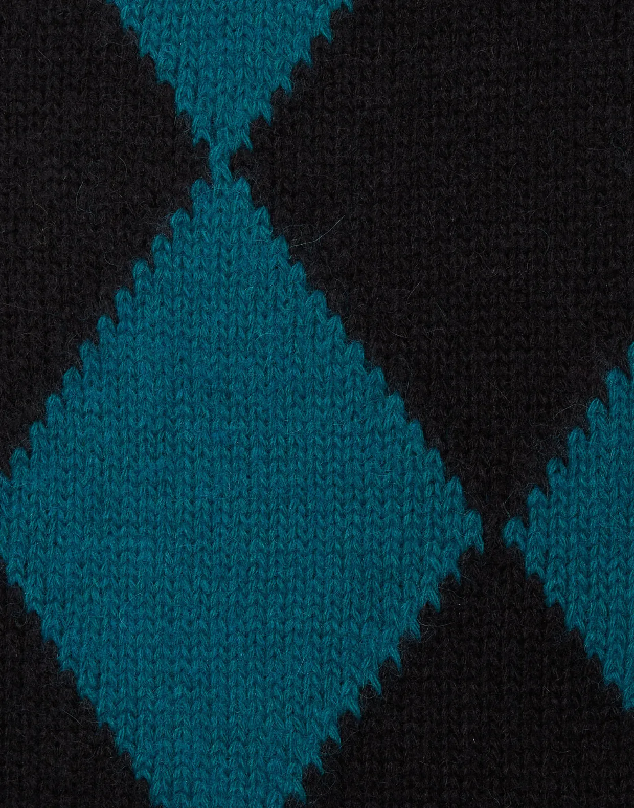 Argyle GiletBlack / Green in Wool
