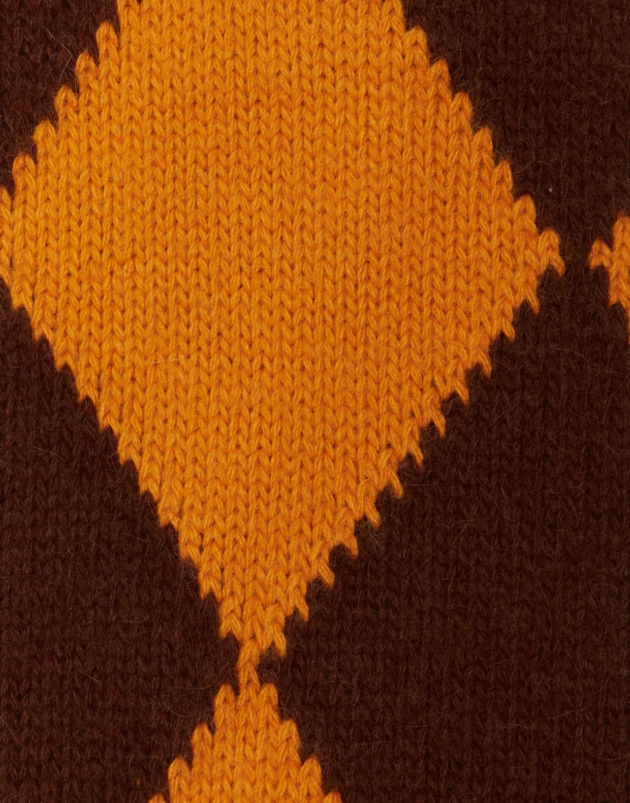 Argyle ScarfYellow / Brown in Wool