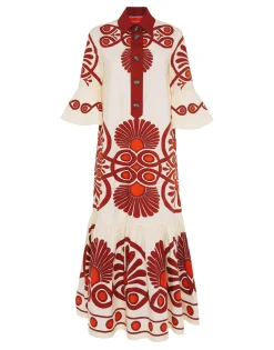 Artemis DressMedallion Placée Cream in Cotton Poplin