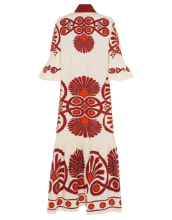 Artemis DressMedallion Placée Cream in Cotton Poplin