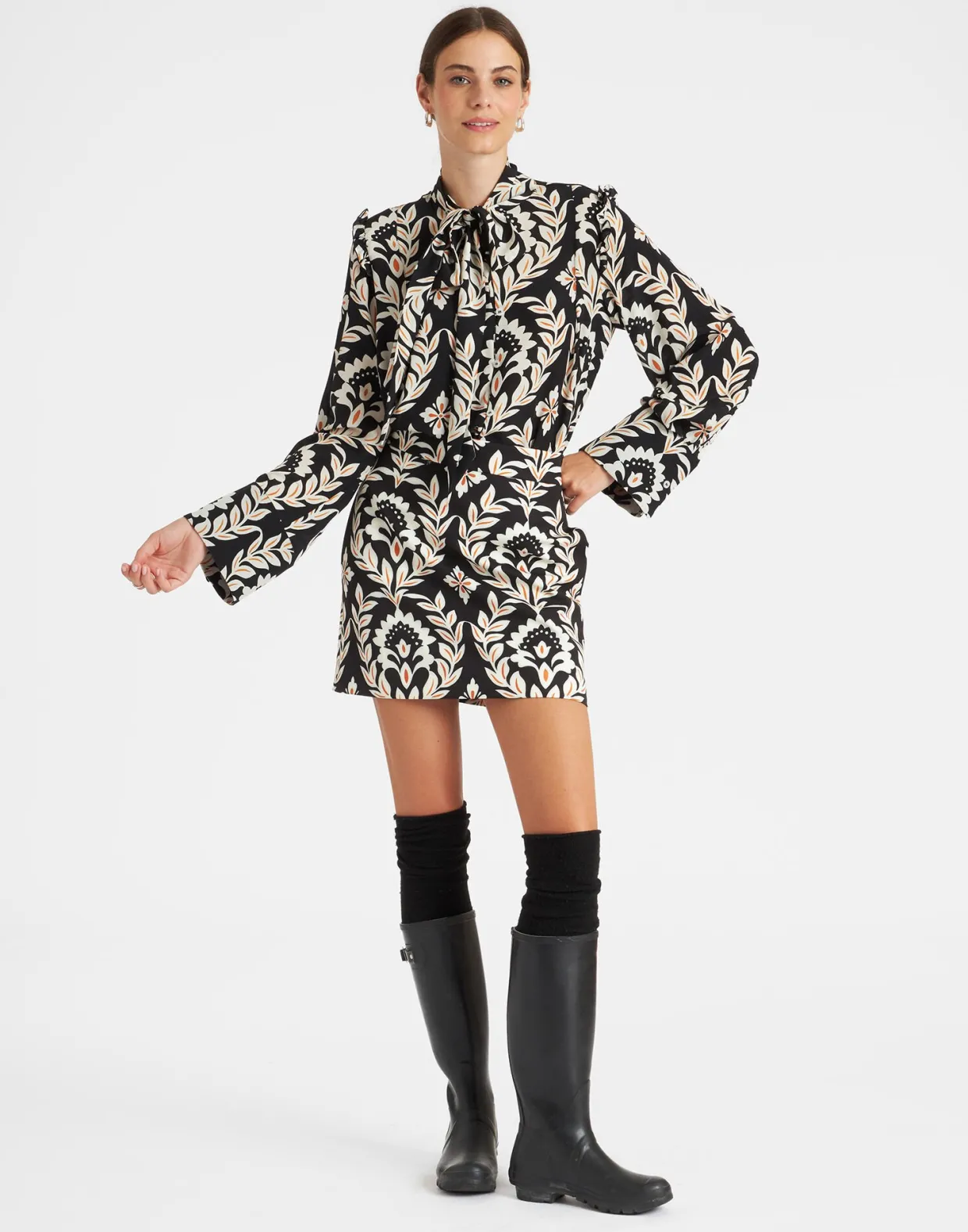 Ascot ShirtGhirlanda Black in Crepe De Chine