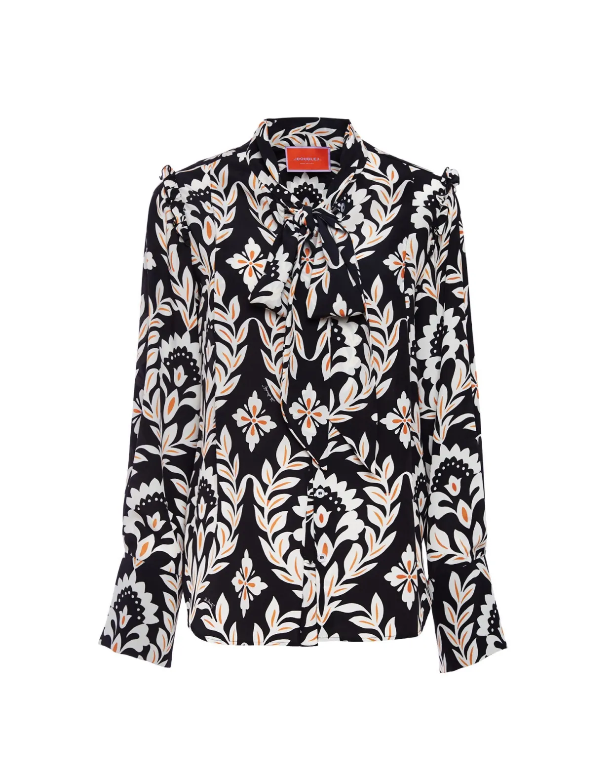 Ascot ShirtGhirlanda Black in Crepe De Chine