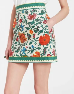 Baia Mini SkirtDragonflower Mini Multicolor in Shot Cotton