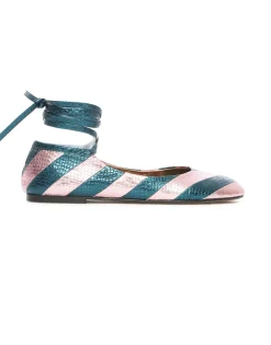 Ballerina FlatsAcquamarine in Faux Python