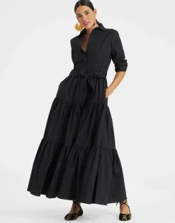 Bellini DressSolid Black in Cotton Poplin