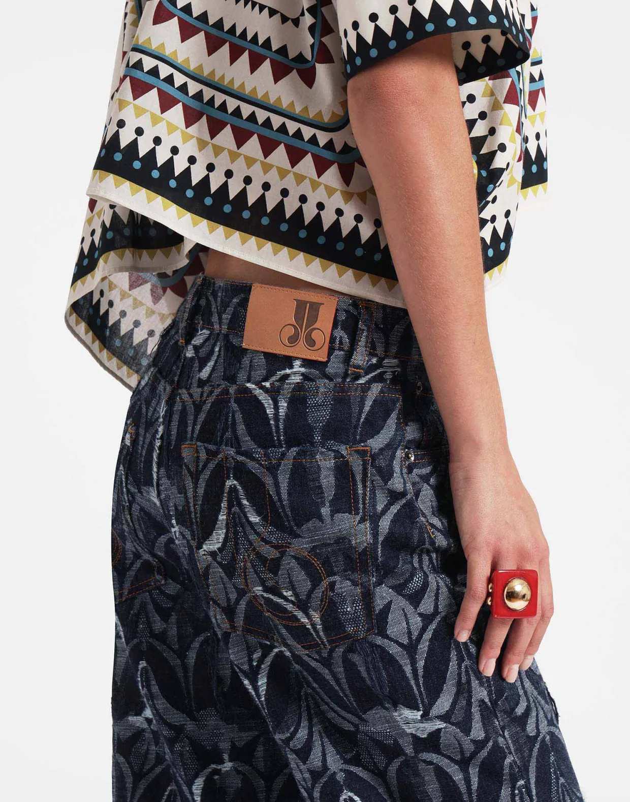 Better Than Your Boyfriend's JeansPapyrus Navy in Jacquard Denim