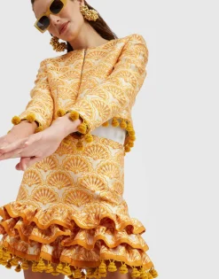 Bijoux JacketFans Gold in Jacquard  With Tassels