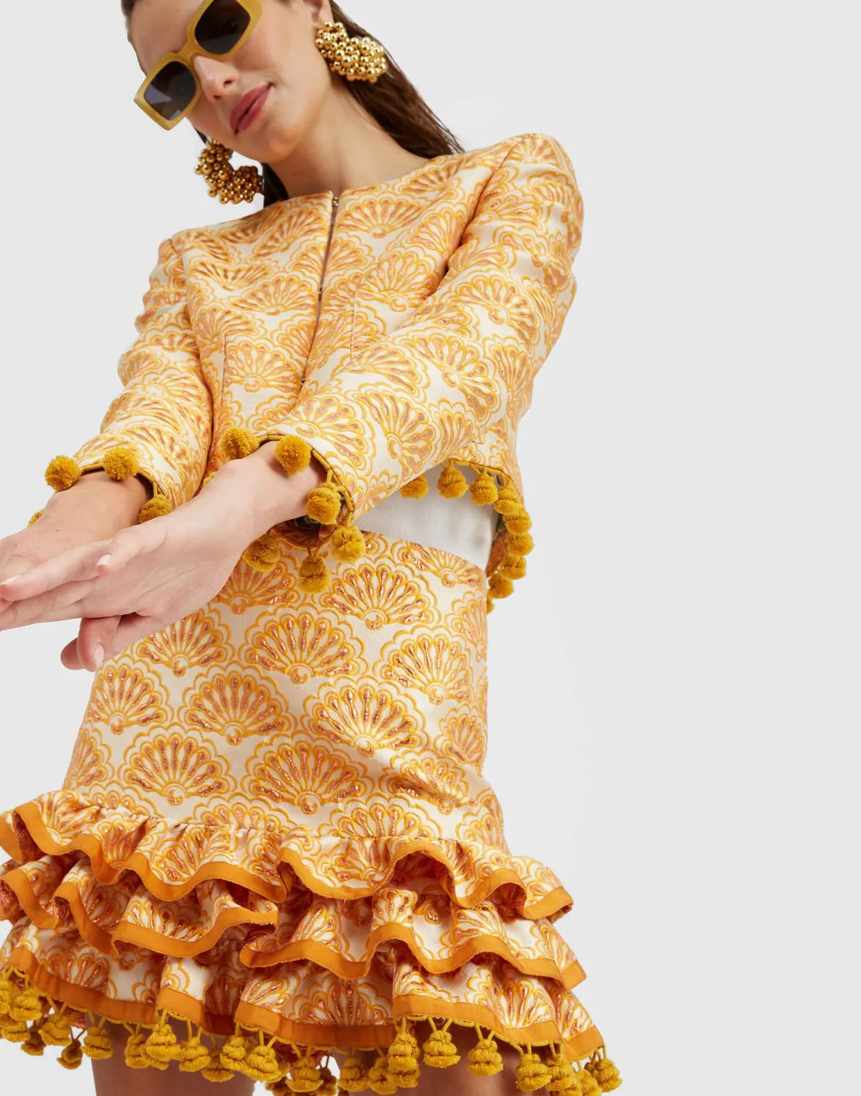 Bijoux JacketFans Gold in Jacquard With Tassels