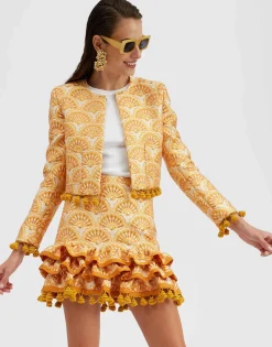 Bijoux JacketFans Gold in Jacquard With Tassels