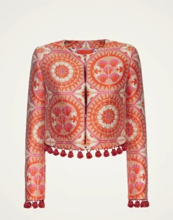 Bijoux JacketSun Orange in Jacquard With Tassels