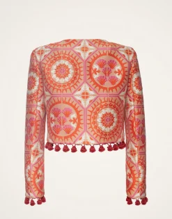 Bijoux JacketSun Orange in Jacquard  With Tassels