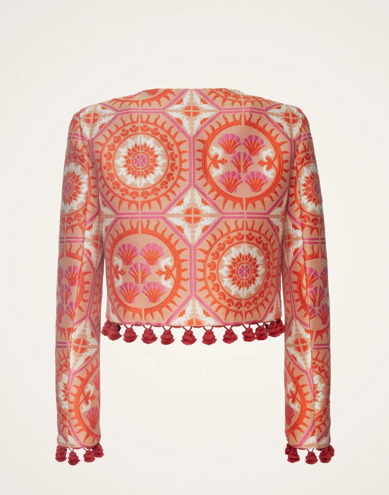Bijoux JacketSun Orange in Jacquard With Tassels