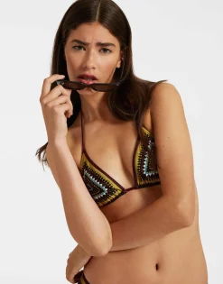 Bikini TopDoric Plac&eacute;e Black in Lycra