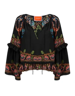 Boho BlouseEve Black in Crepe De Chine