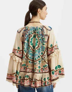 Boho BlouseEve Ecru in Crepe De Chine