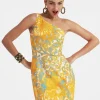 Bold Shoulder Mini DressAnemone Orange in Shot Cotton