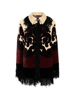 Bonanza JacketCorsini Plac&eacute;e Cream in Cotton Velvet With Fringes