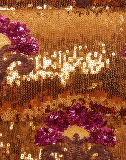 Bonbon Puffer VestBronze in Textured Sequins