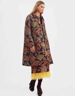 Boxy CoatSicomore Black in Jacquard