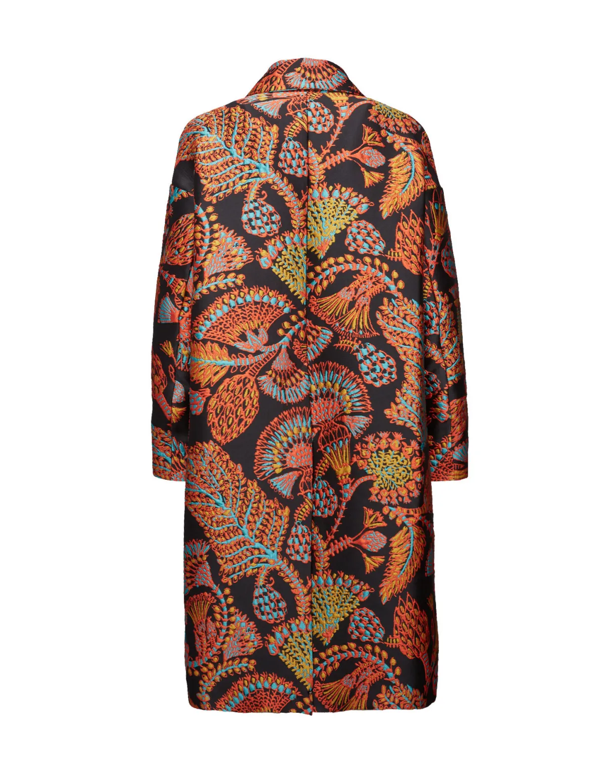 Boxy CoatSicomore Black in Jacquard