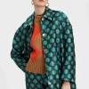 Boxy CoatWinter Sun Emerald in Jacquard