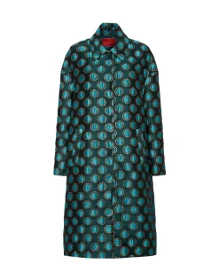 Boxy CoatWinter Sun Emerald in Jacquard
