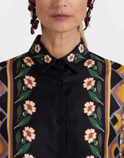 Boy ShirtDazed Plac&eacute;e Black in Silk Twill