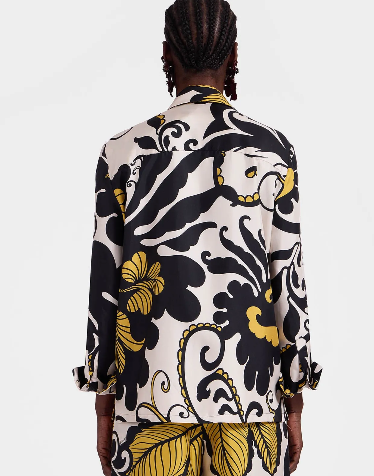 Boy ShirtMarea Black & White in Silk Twill