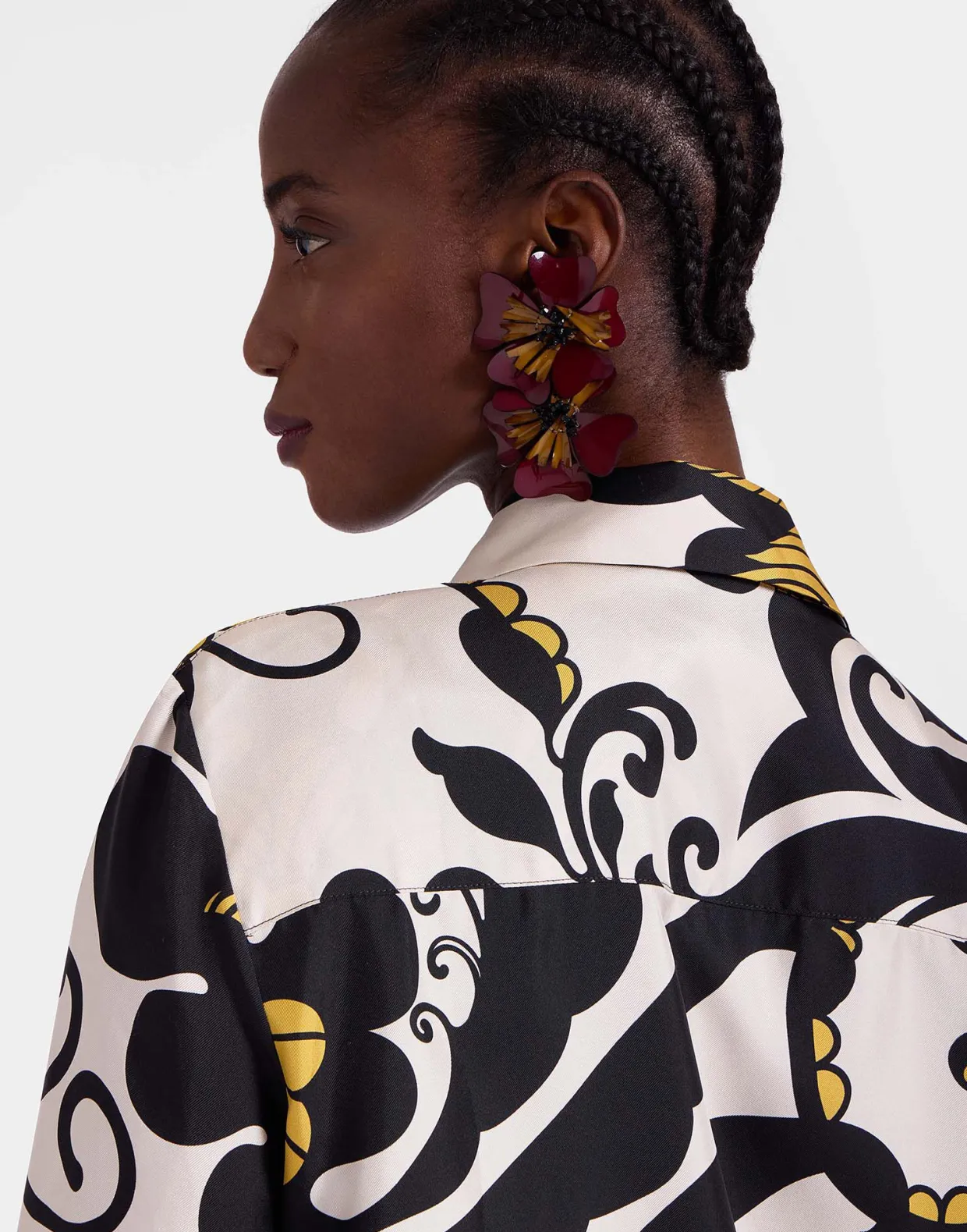 Boy ShirtMarea Black & White in Silk Twill