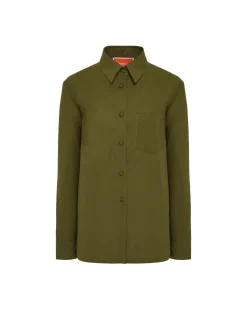Boy ShirtSolid Camouflage in Crisp Poplin