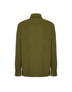Boy ShirtSolid Camouflage in Crisp Poplin