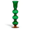 Bubble Candle StickSolid Green in Murano Glass
