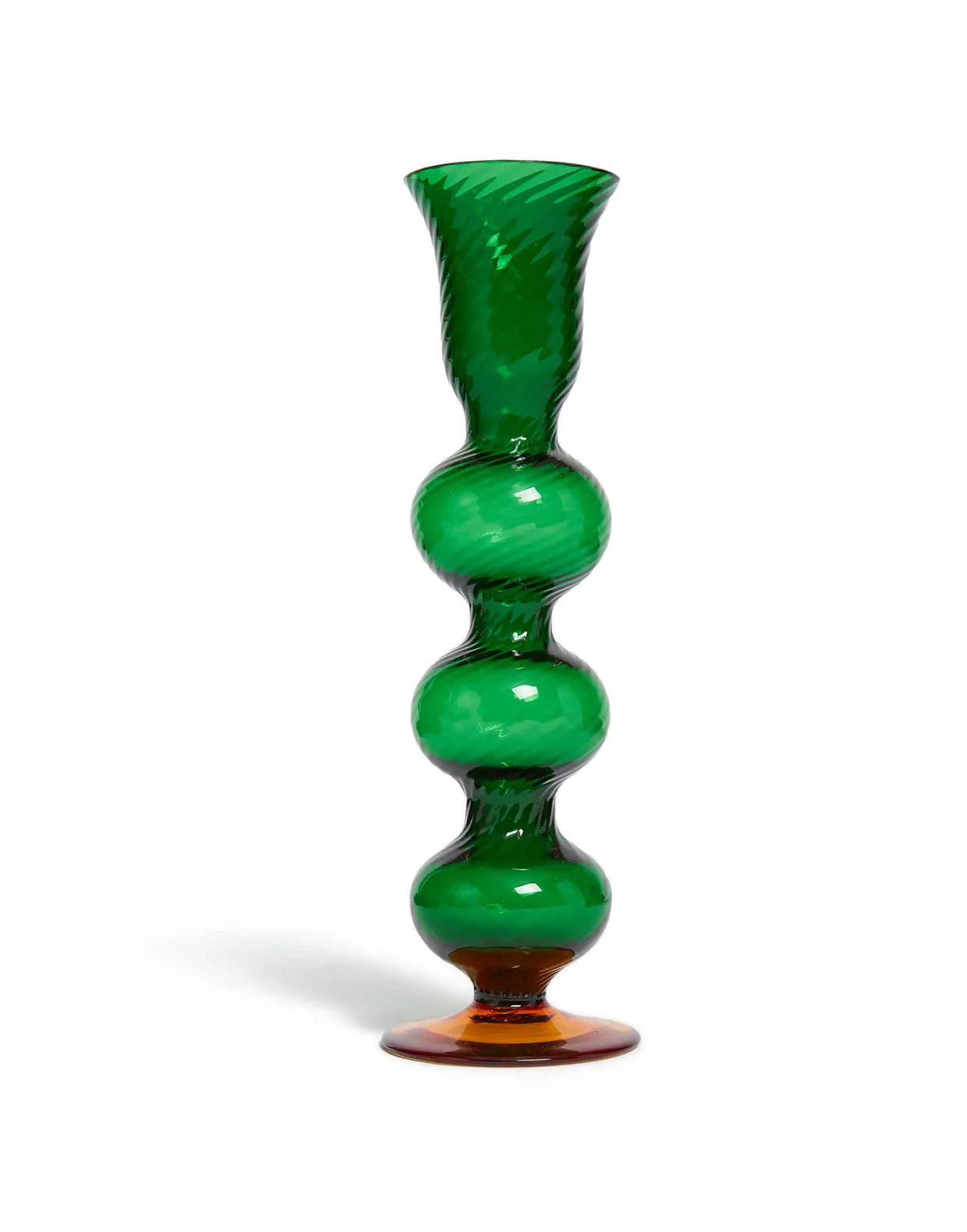 Bubble Candle StickSolid Green in Murano Glass