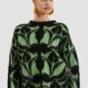 Camden JumperGreen & Black in Brushed Wool