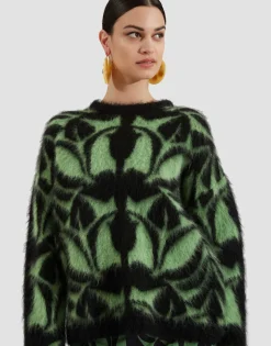 Camden JumperGreen & Black in Brushed Wool