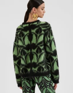Camden JumperGreen & Black in Brushed Wool