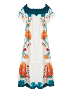 Capalbio DressMorpheus Plac&eacute;e Orange in Summer Poplin
