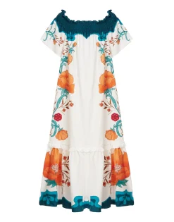 Capalbio DressMorpheus Plac&eacute;e Orange in Summer Poplin