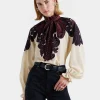 Cerere BlouseCorsini Plac&eacute;e Cream in Silk Voile