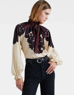 Cerere BlouseCorsini Plac&eacute;e Cream in Silk Voile