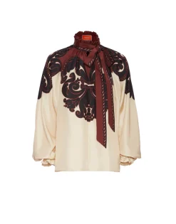 Cerere BlouseCorsini Plac&eacute;e Cream in Silk Voile
