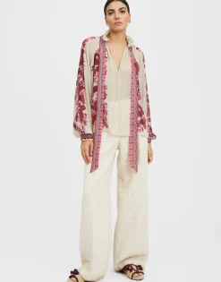 Cerere BlouseZodiac Plac&eacute;e Purple in Silk Chiffon