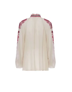 Cerere BlouseZodiac Plac&eacute;e Purple in Silk Chiffon