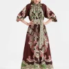 Cerere DressPortal Plac&eacute;e Brown in Silk Voile