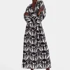Cerere Shirt DressPapyrus Black & White in Crepe De Chine Silk