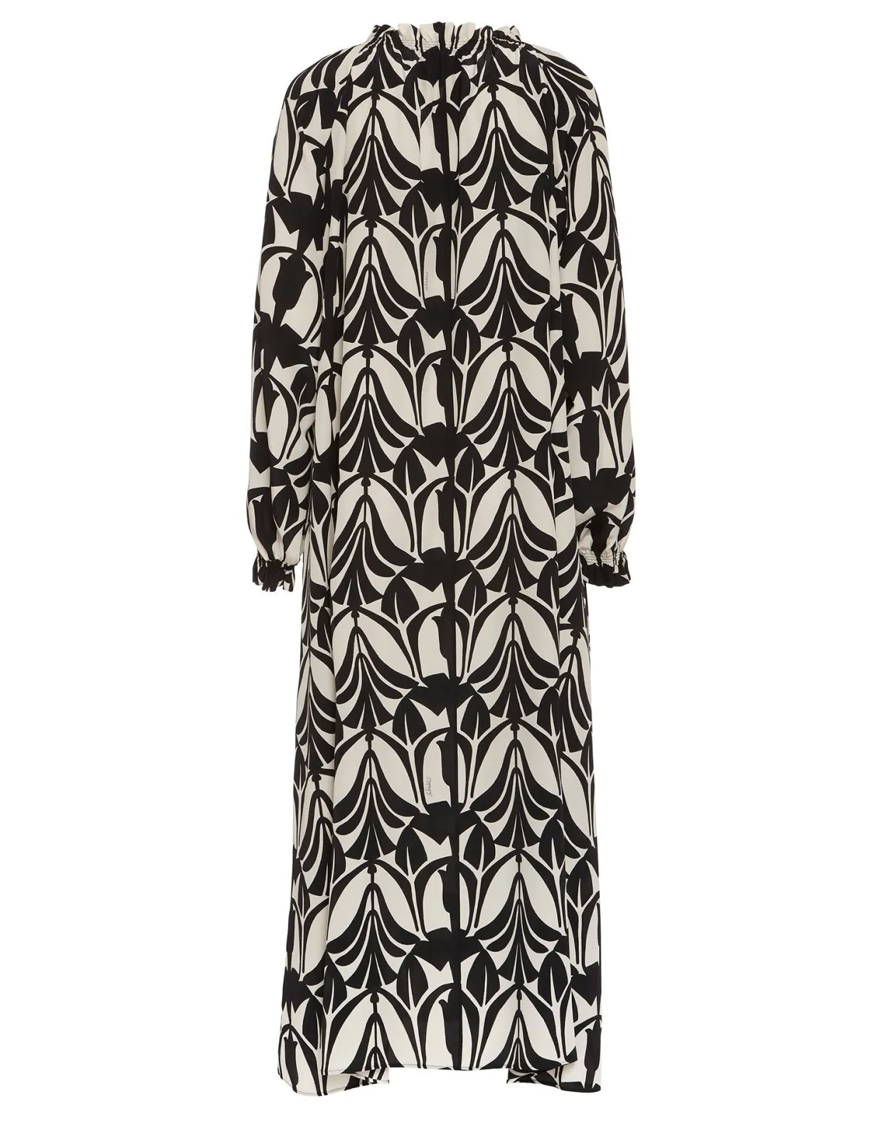 Cerere Shirt DressPapyrus Black & White in Crepe De Chine Silk