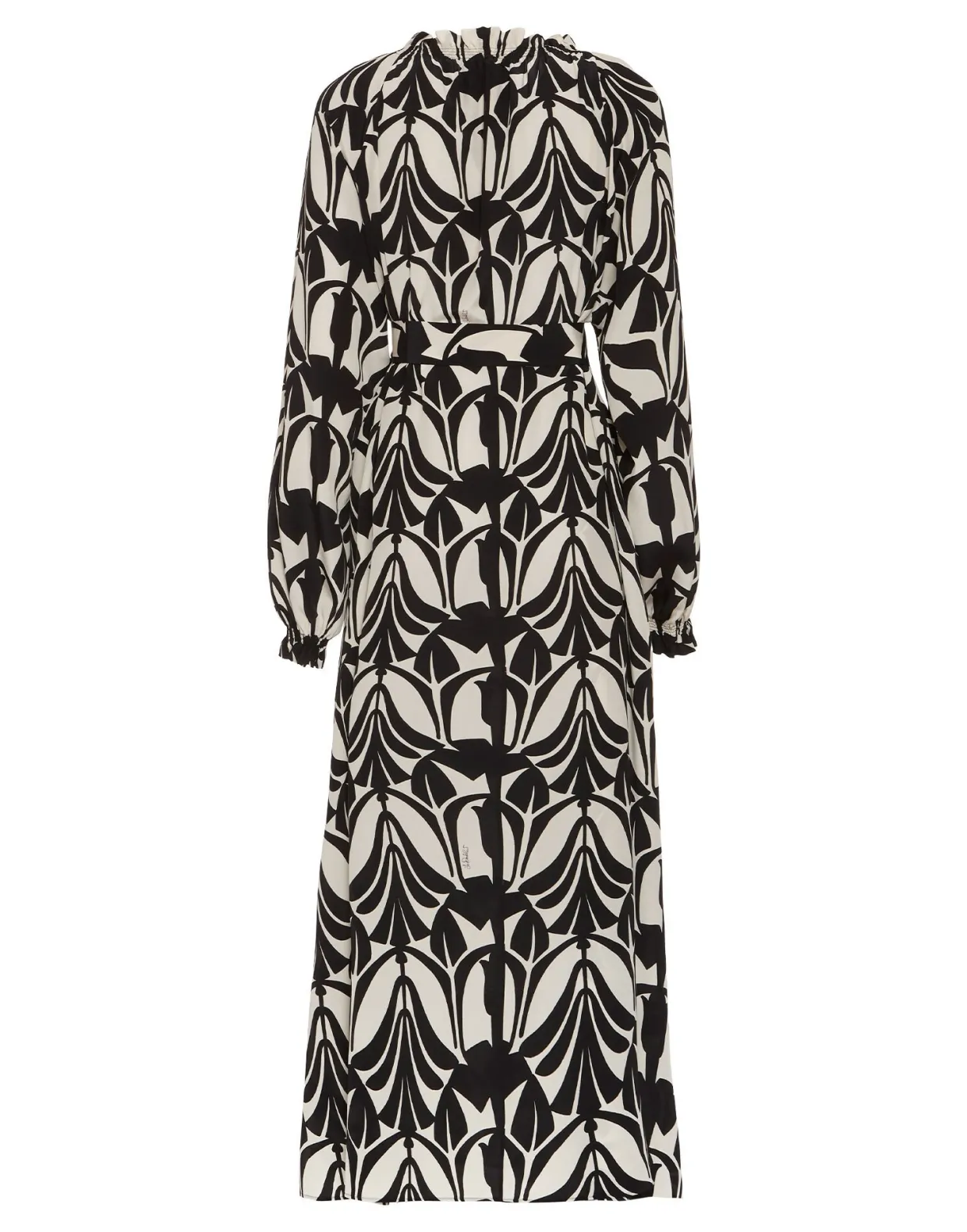 Cerere Shirt DressPapyrus Black & White in Crepe De Chine Silk